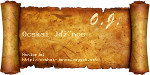 Ocskai János névjegykártya