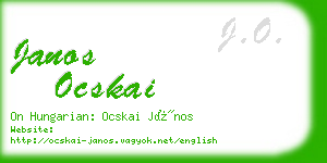 janos ocskai business card